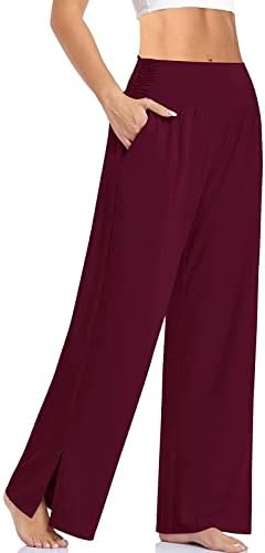 Dreamlascar ženske široke noge joge hlače casual joggers s visokim strukom vrećaste hlače Plus salonke s džepovima s džepovima