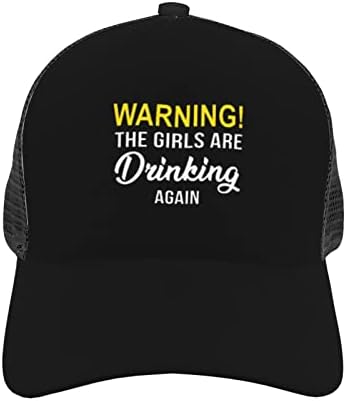 Upozorenje da djevojke opet piju Mesh bejzbol kapu s vanjskom slobodno vrijeme podesivi zakrivljeni rub bejzbol kapa unisex crno