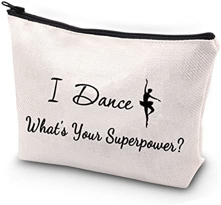 Jytapp balet plesna makeup torba plesač poklon i plešem što je tvoja supersila kozmetičke torbe balerina s plesnim patentnim zatvaračem