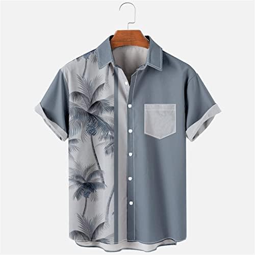 ZDDO muški ležerni gumb dolje, majice s kratkim rukavima tropski cvjetni print labavi fit plaža vrhova ljetne havajske košulje