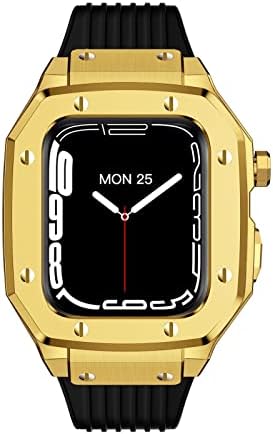 Houcy za Apple Watch Band Series 7 Woman Aluy Watch Case 44 mm 42 mm 45 mm luksuzni metal gume od nehrđajućeg čelika Pribor za satove
