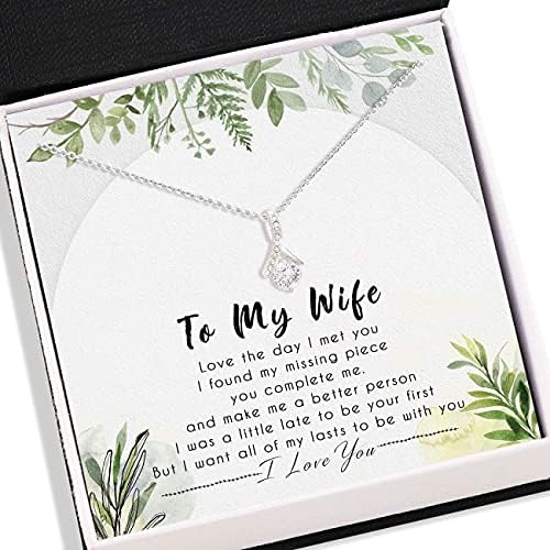 Nakit s porukama, ručno izrađena ogrlica - supruga Neckace - Mojoj supruzi, My Love Ogrlica s karticom Ogrlica - Personalizirani nakit