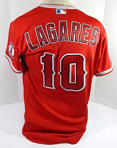 2022. Los Angeles Angels Juan Lagares 10 Igra izdana POS koristio je Red Jersey 46 501 - Igra korištena MLB dresova