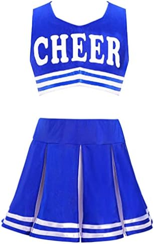 Renvena Kid Girls Cheer vođa Uniform Crop Top prsluk s navijačkim suknjama navijački plesni kostim