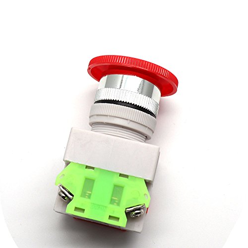 LDEXIN hitno zaustavljanje prekidača gumba Crvena gljiva kapica 22 mm 1NC 1NC DPST prekidač AC 600V 10A