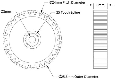 Cilindrični zupčanik 4305-0025-0030 0.8 mjedeni cilindrični zupčanik 30 zuba za servo 25 zupčasti dio industrijskog robota