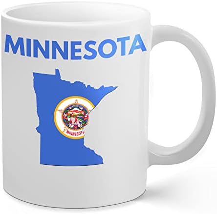 & - Keramička šalica za kavu od 11 oz sa zastavom države Minnesota | Izvrstan poklon za Minnesotance