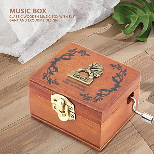 MHYFC Mini Wooden Hand Music Box Metal retro mehanički modeliranje zanata za rođendanske ukrase za rođendan