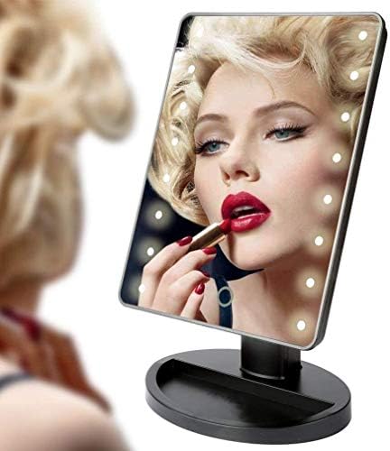 Dvosmjerno ogledalo za šminkanje s LED osvjetljenjem, stolno ogledalo sa zaslonom osjetljivim na dodir s mogućnošću zatamnjivanja,