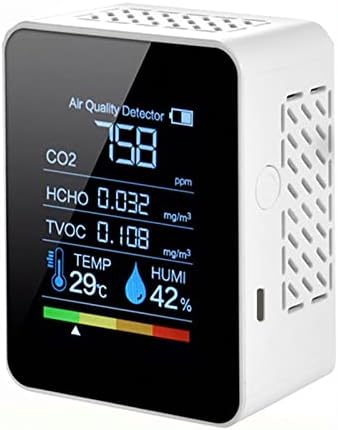 Nuopaiplus Monitor kvalitete zraka, multifunkcionalni 5in1 CO2 metar Digitalna temperaturna temperaturna vlaga tester ugljičnog dioksida