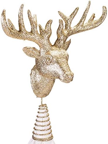 Kreativni koo-op 13 inčni plastični jeleni Topper, svjetlucav šampanjac