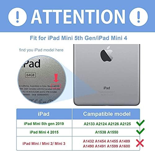 ProCase iPad Mini 4 2015 sivi Slim tvrdoj školjci s paketom s 2 pakiranja iPad Mini 5 2019 / MINI 4 2015 Zaštitnici zaslona od kaljenog