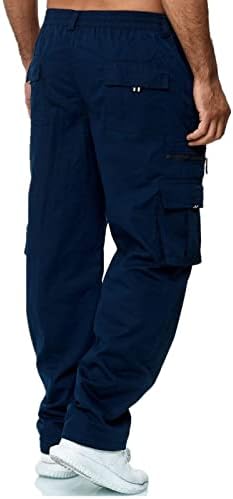 Morwenveo muške teretne hlače opuštene fit radne hlače protežu se elastični struk s više džepova fitnes sportske hlače