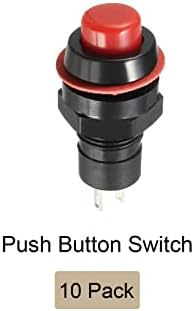 Prekidač gumba Rebower Gumb Nema okruglog gumba za zasun, [za svjetlosni relej] - 10 mm / crvena / 2 računala