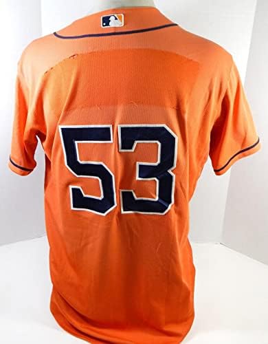 2013-19 Houston Astros 53 Igra Upotrijebljena narančasta natpisna ploča Uklonjena 46 dp25520 - Igra korištena MLB dresova