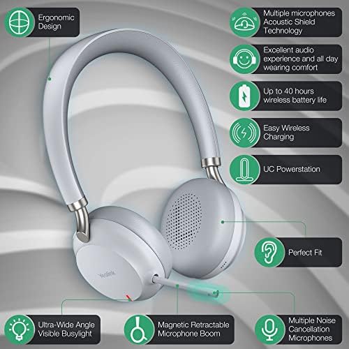 Yealink BH72 Bluetooth slušalice bežične slušalice s timovima za mikrofon Zoom Certificirane slušalice za Office za uklanjanje buke