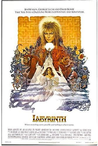 Labirintski filmski plakat 11 inčni x 17 inčni litograf Jennifer Connelly David Bowie ML