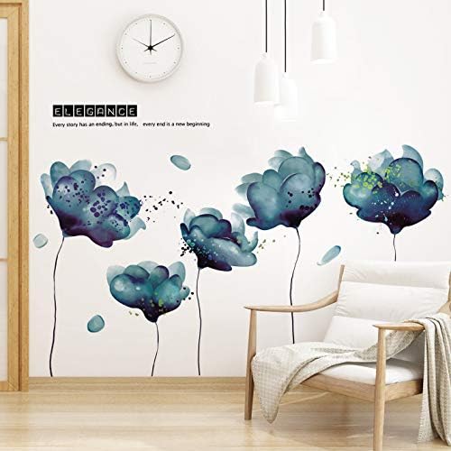 Amaonm kreativni uklonjivi 3D svijetloplavi cvijet cvijet zid naljepnica pelid štap home art dekor vrtić cvjetni zidni naljepnica za