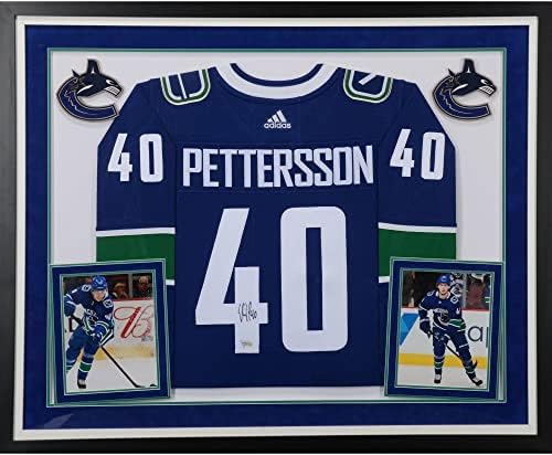 Elias Pettersson Vancouver Canucks Deluxe uokviren Autografirani plavi adidas Jersey - Autografirani NHL dresovi