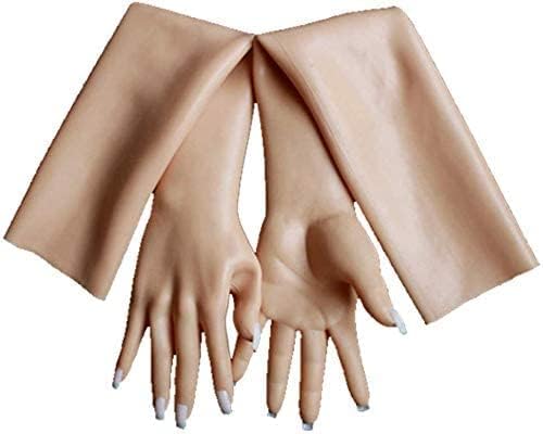 Ženske silikonske rukavice-realistična silikonska rukavica za nokte-mekane ručno izrađene silikonske rukavice u punoj dužini - lažna