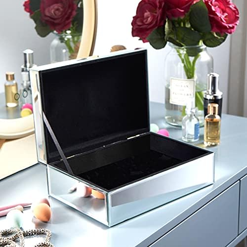 + Predimenzionirana zrcalna kutija za nakit od dijamantnog stakla jednostavan klasični organizator za pohranu visokokvalitetna luksuzna