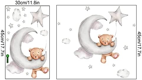 Dugin oblak medvjed Mjesec Zvijezde crtane Zidne naljepnice spavaća soba Dječja soba pozadinske naljepnice za ukrašavanje zidova
