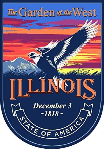 Državna životinja Illinois Night 4x5,5 inča naljepnica naljepnica Die Cut Vinil - napravljena i otpremljena u SAD -u