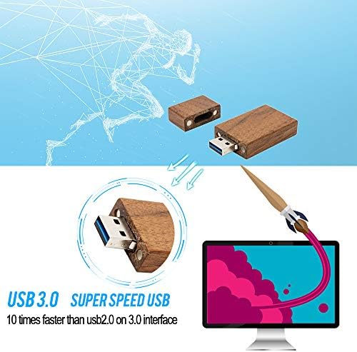 32 GB USB3.0 Wood Flash Drive s drvenom poklon kutijom, Letina Wooden USB Drive 32G USB 3.0 Super-Speed ​​pall pogon Drive Drvena kutija