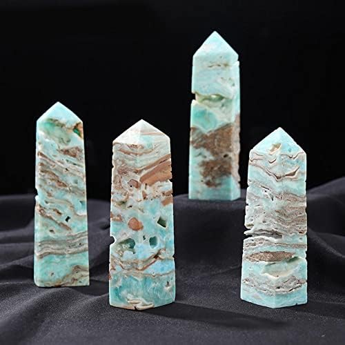 Jueyhapy Natural Hemimorphit Mini Crystal Wand Karipski kalcit tetraedralni stupac Dekoracija energije 30-50G