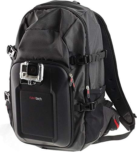 NavItech Action Camera ruksak s integriranim remenom za prsa - kompatibilan s Exprotrek 4K akcijskom kamerom