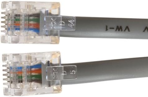 RJ11 6P/4C Modularni ravni kabel telefona, srebro, 14 stopa