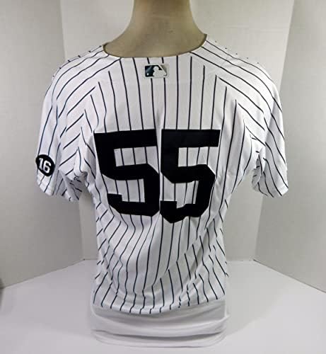 2021. New York Yankees Domingo Njemački 55 Igra izdana POS Upotrijebljeni bijeli Jersey 16. - Igra je koristila MLB dresove