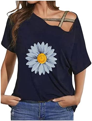 Slatka grafička majica za zečeve za žene s ramena kratki rukavi gornji ljetni tee vrh
