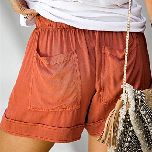 Ženske kratke hlače povremene udobne elastične struke Elastično labavo veličine s džepnim ljetnim kratkim hlačama Havajski odmor, S-5xl