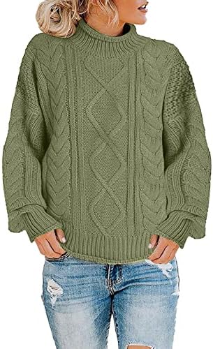 Džemperi za žene dame debele linije Pola kornjača džemper solidna boja moda ležerni pleteni džemper