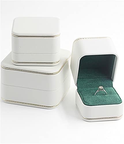 SawQF PU kožna naušnica privjesak za pakiranje kutija za vjenčani nakit za skladištenje poklona sa zlatnim linijama
