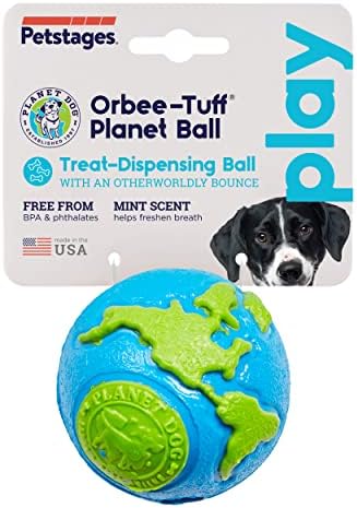 Planet Dog Orbee-Tuff Planet Ball Plava/Zelena igračka za pse koja se raspršuje, srednje