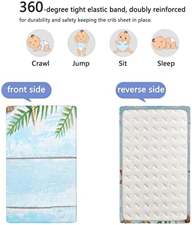 Morski školjke s tematskim plahtama s mini krevetićima, prijenosni mini krevetići s plahtama od minijskih krevetića mekani i rastezljive