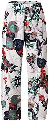 Ženske hlače visokog struka džep elastični cvjetni tisak udobno labave sportske hlače meke kamuflažne hlače žene