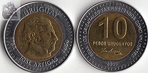 Američki novi Urugvaj 10 Peso 2000 Edition dvobojni metalni novčić dvobojni umetnuti inozemni novčić