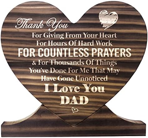 Volim te tata Wood Plaket znak, hvala tati pokloni, Darovno drvena ploča Srce, jedinstvena ideja za tatu, znak za srce, tatina plaka,