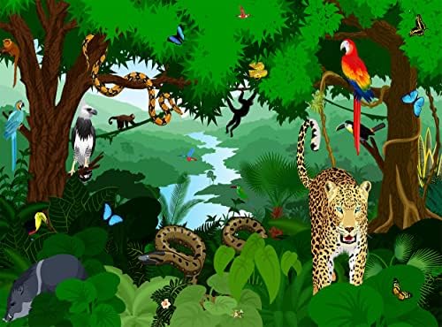 Djeca zidna muralna dječja tapeta prašuma životinja džungla w 366 cm x h 254 cm zidne dekoracije divovski papir plakat Djeca dječaka