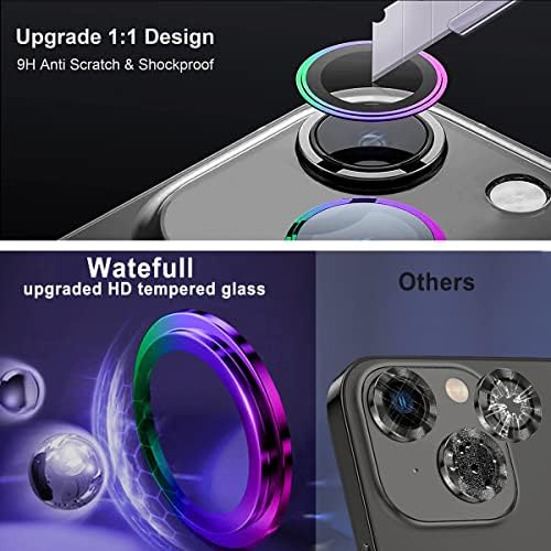 VODOOTPORNA zaštita za objektiv kamere iPhone 14 / iPhone 14 Plus, pojedinačne prsten za kamere od kaljenog stakla 9H [Jednostavna