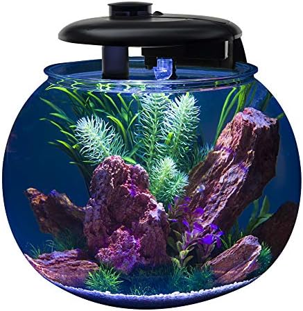 Veliki akvarij u obliku zdjele za slatkovodne i slane vode u obliku zdjele-potpuno integrirani sustav filtracije i LED zaslon-izdržljivi