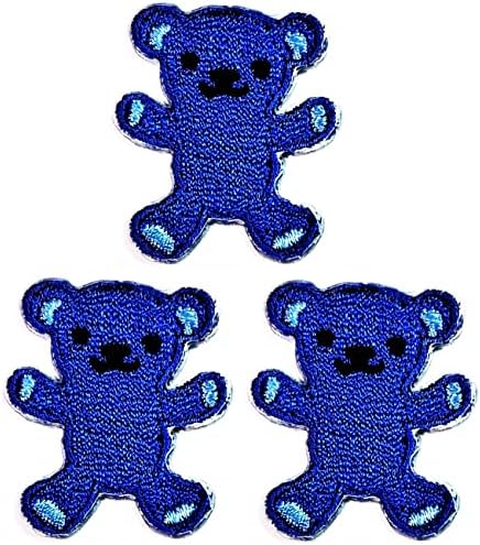 Salvete Plus 3pcs Mini plavi medvjedić vezen glačalom Šiva flaster za odijelo, oblači traperice, jakne, kape, ruksake, košulje, modnu