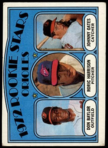 1972. Topps 474 Orioles Rookies Don Baylor/Roric Harrison/Johnny Oates Baltimore Orioles Good Orioles