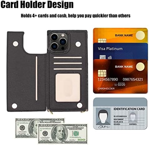 Torbica-novčanik OHCOLDA, kompatibilan je sa iPhone Pro 14, torbica preko ramena, RFID-blokiranje držač za kartice magnetski flip-novčanik-folio,