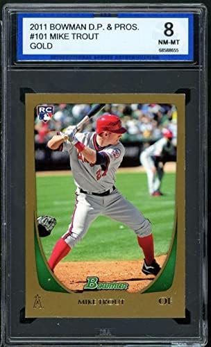 Mike Trout Rookie Card 2011 Bowman Nacrt Picks n Prospects Gold 101 ISA 8 NM -MT - BASEBALL SLABBED ROOKIE KARTICE