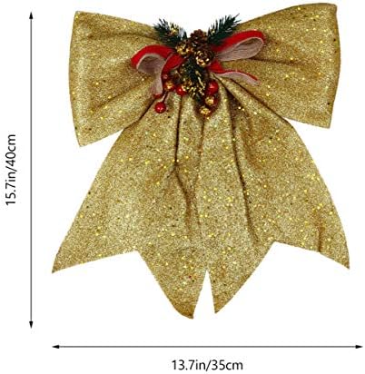 Toyandona 1pc Božićno drvce luk, 15,7 inčni veliki božićno drvce Topper Bow Glitter Božićni luk za ukras