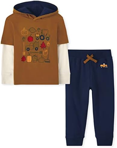 Dječji dječiji i mališani modni majica s dugim rukavima i joggerskim hlačama Set 2-Pack
